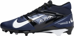 Nike Alpha Menace 4 Pro Football Cleats (FD7037-401, Midnight Navy/Metallic Silver/Obsidian/White) Size 13