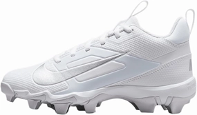 Nike Alpha Menace 4 Shark Big Kids' Football Cleats (FQ4012-101, White/Metallic Silver)