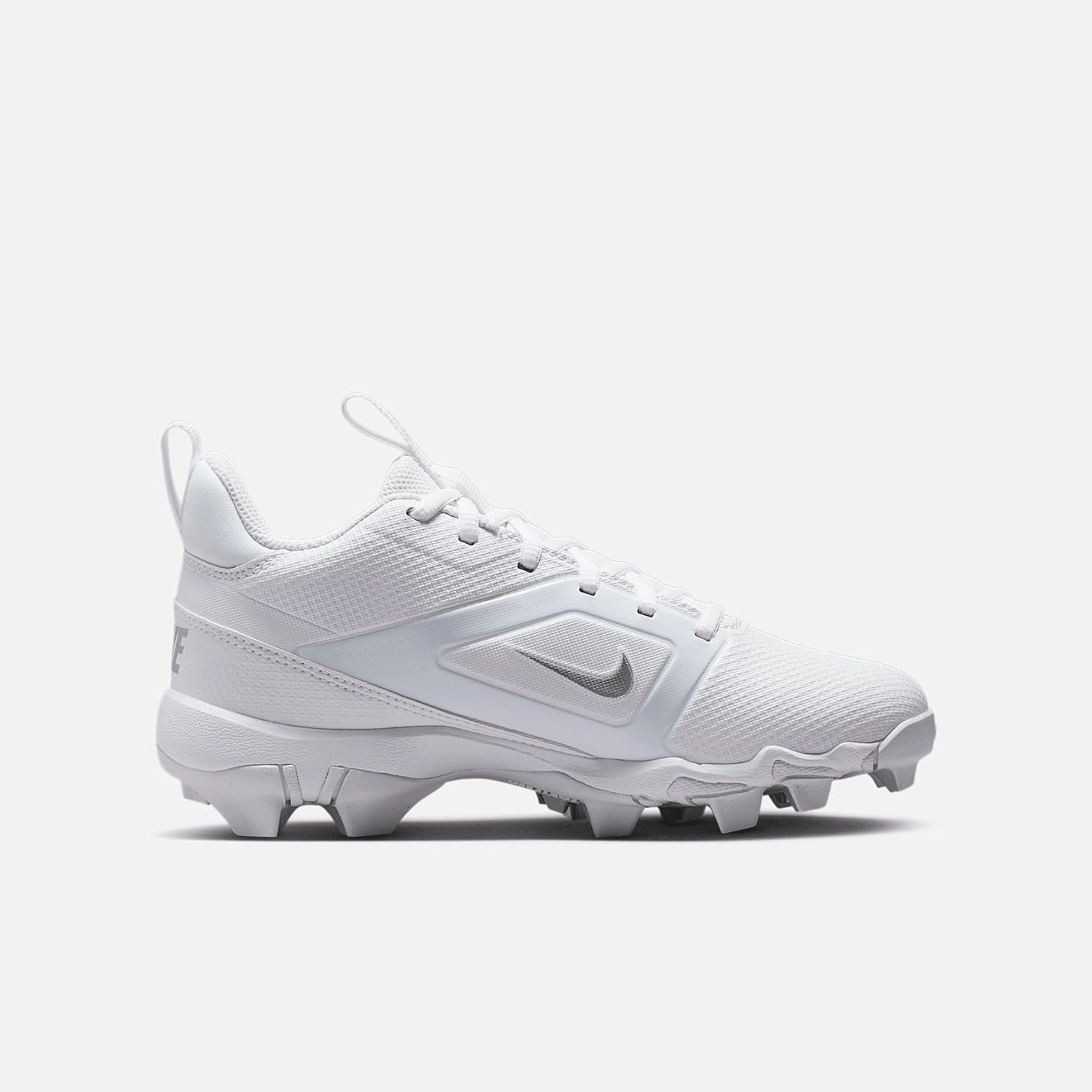 Nike Alpha Menace 4 Shark Big Kids' Football Cleats (FQ4012-101, White/Metallic Silver)