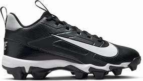 Nike Alpha Menace 4 Shark Big Kids' Football Cleats (Wide) (FQ4016-001, Black/Light Smoke Grey/Metallic Silver/White) Size 3