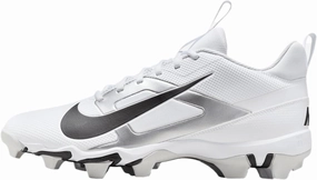 Nike Alpha Menace 4 Shark Football Cleats (FN0028-100, White/Metallic Silver/Photon Dust/Black)