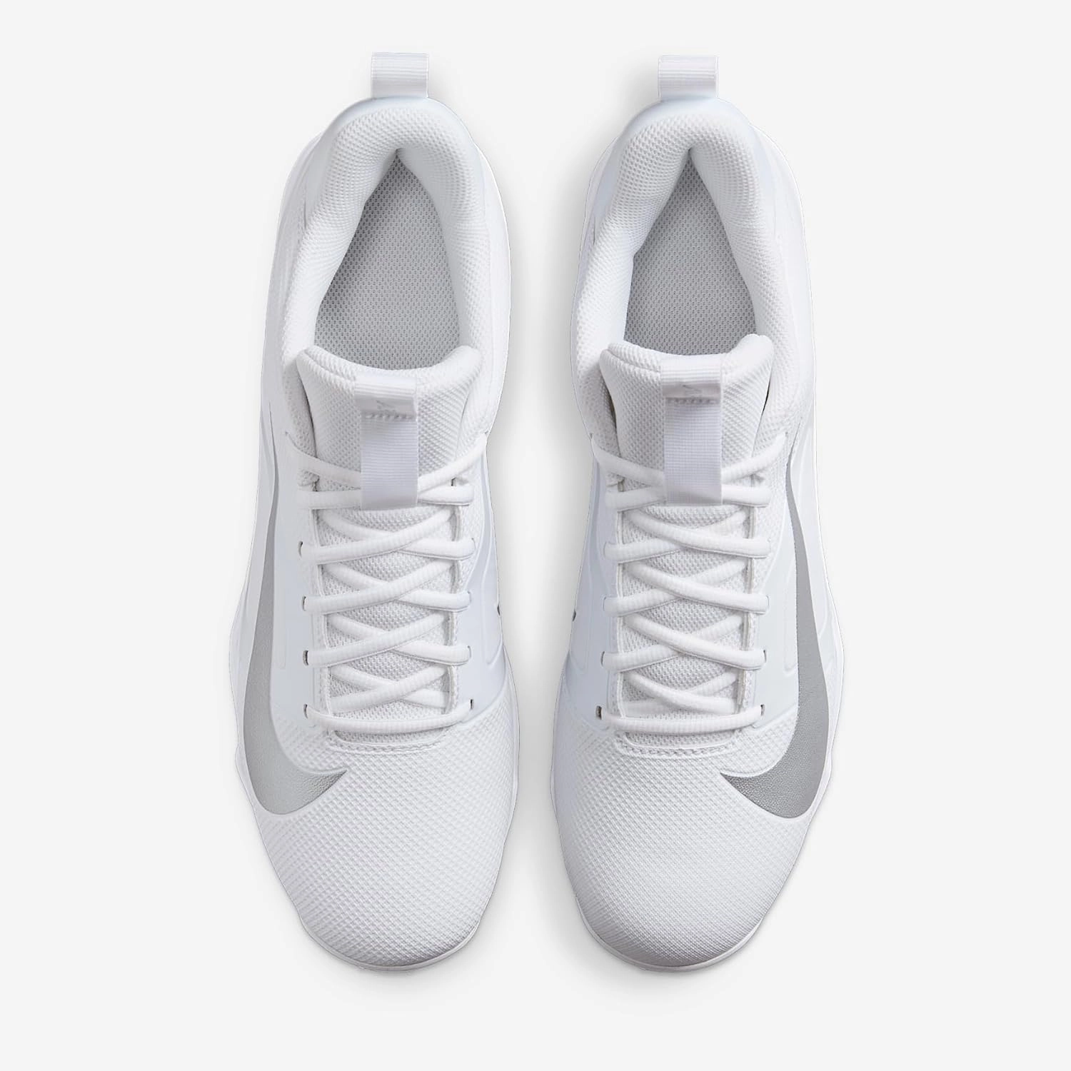 Nike Alpha Menace 4 Shark Football Cleats (FN0028-101, White/Metallic Silver)