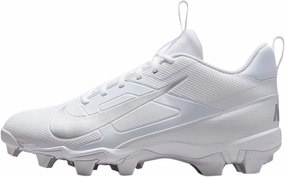 Nike Alpha Menace 4 Shark Football Cleats (FN0028-101, White/Metallic Silver)