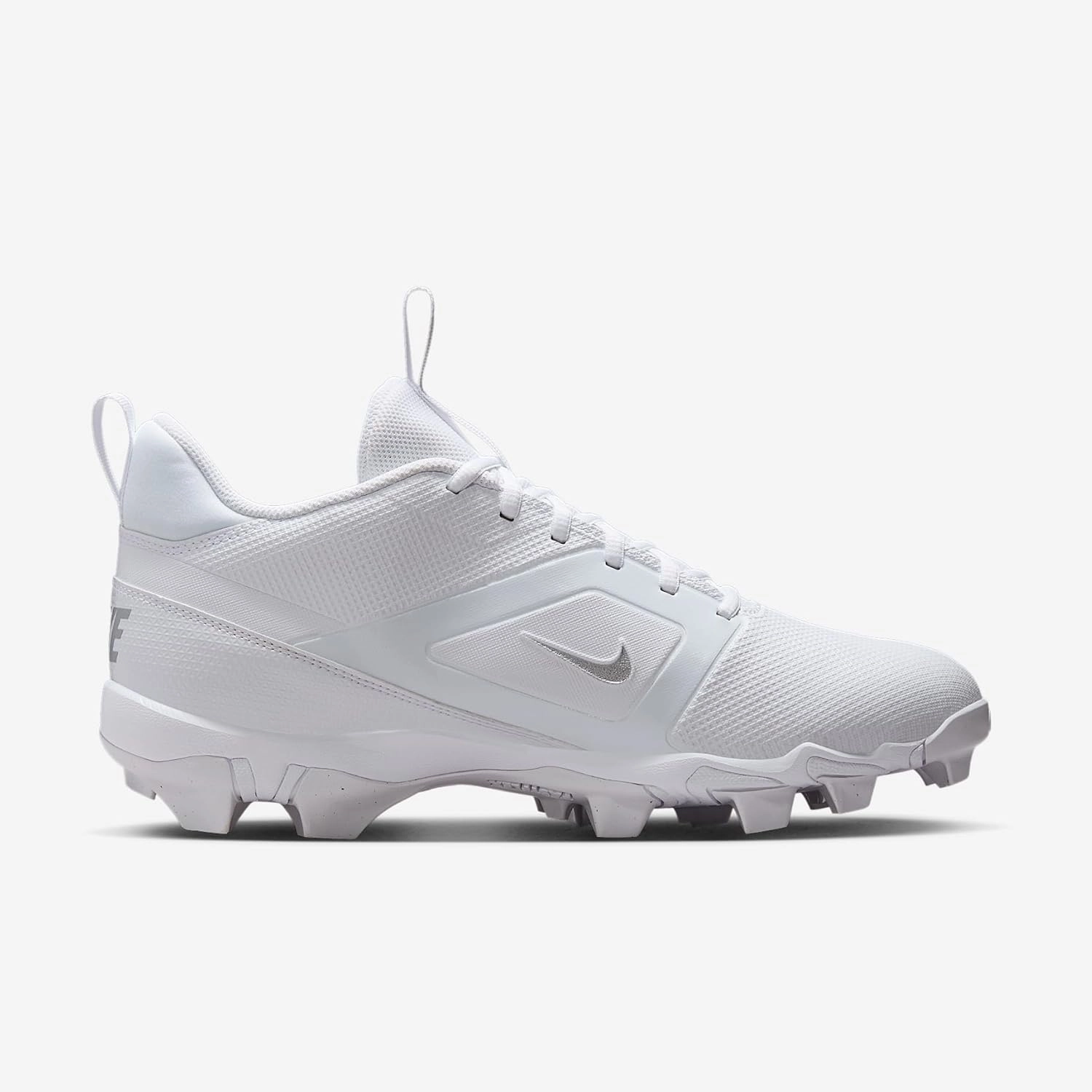 Nike Alpha Menace 4 Shark Football Cleats (FN0028-101, White/Metallic Silver)