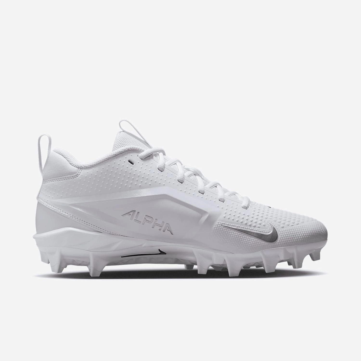 Nike Alpha Menace 4 Varsity Football Cleats (FN0027-101, White/Metallic Silver)