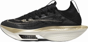 Nike Alphafly 2 Women's Road Racing Shoes (DN3559-003, Black/Sail/Metallic Gold Grain) Size 7