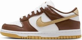 Nike Dunk Low Big Kids Shoes White/Metallic Gold-White Size-6