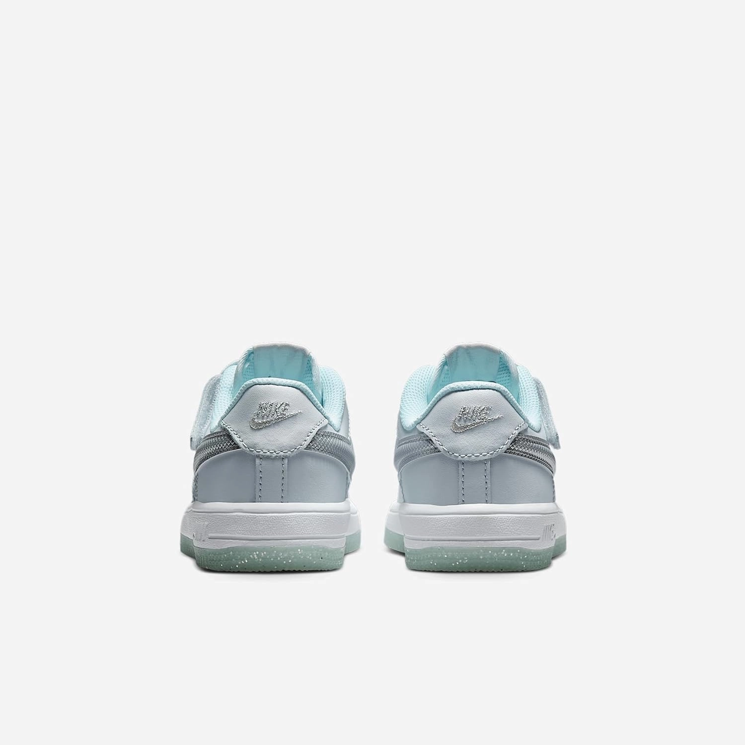 Nike Force 1 Low EasyOn Little Kids' Shoes (HQ3251-043, Pure Platinum/Glacier Blue/White/Metallic Silver)