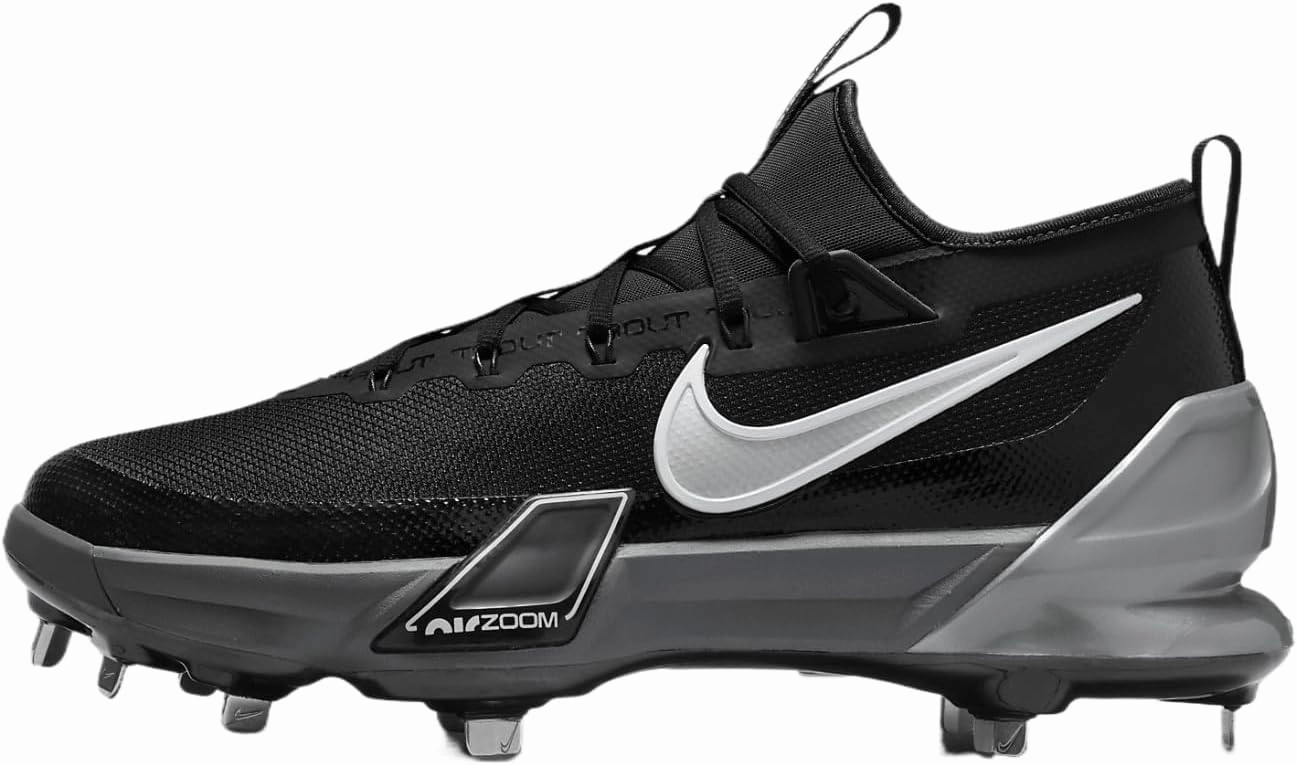 Nike Force Zoom Trout 9 Elite Baseball Cleats (FB2906-003, Black/Anthracite/White/Metallic Silver) Size 11.5