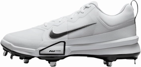 Nike Force Zoom Trout 9 Pro Baseball Cleats (FB2907-102, White/Pure Platinum/Metallic Silver/Black) Size 15