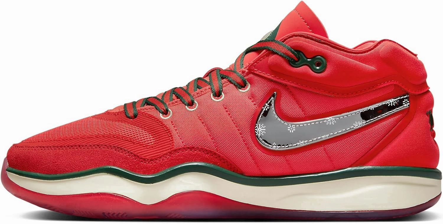 Nike G.T. Hustle 2 Men's Basketball Shoes (DJ9405-601, Track Red/Mystic Red/Fir/Metallic Silver) Size 3.5