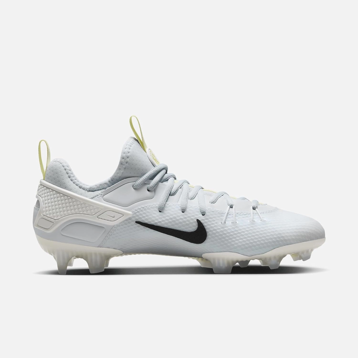 Nike Huarache 9 Elite Low LAX Lacrosse Cleats (FD0089-100, White/White/Metallic Vivid Gold)