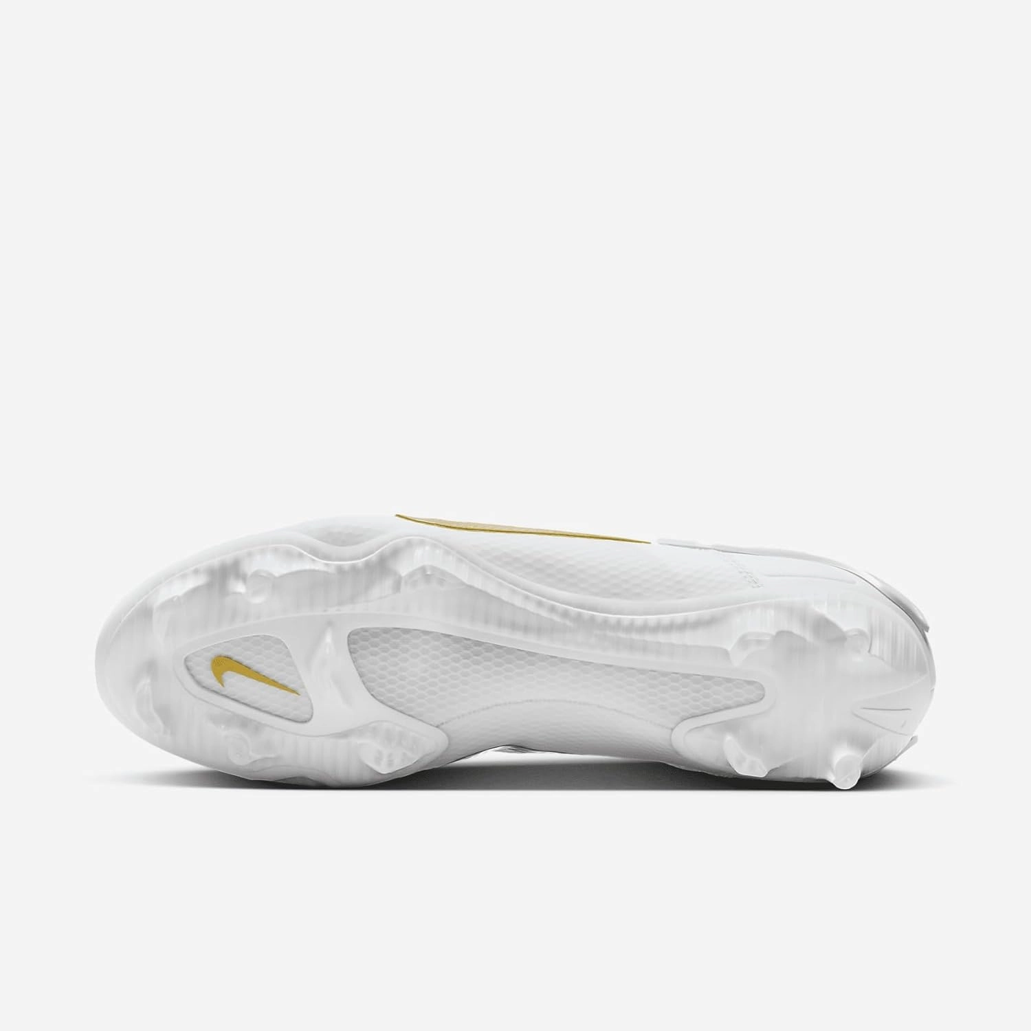 Nike Huarache 9 Elite Low LAX Lacrosse Cleats (FD0089-100, White/White/Metallic Vivid Gold)