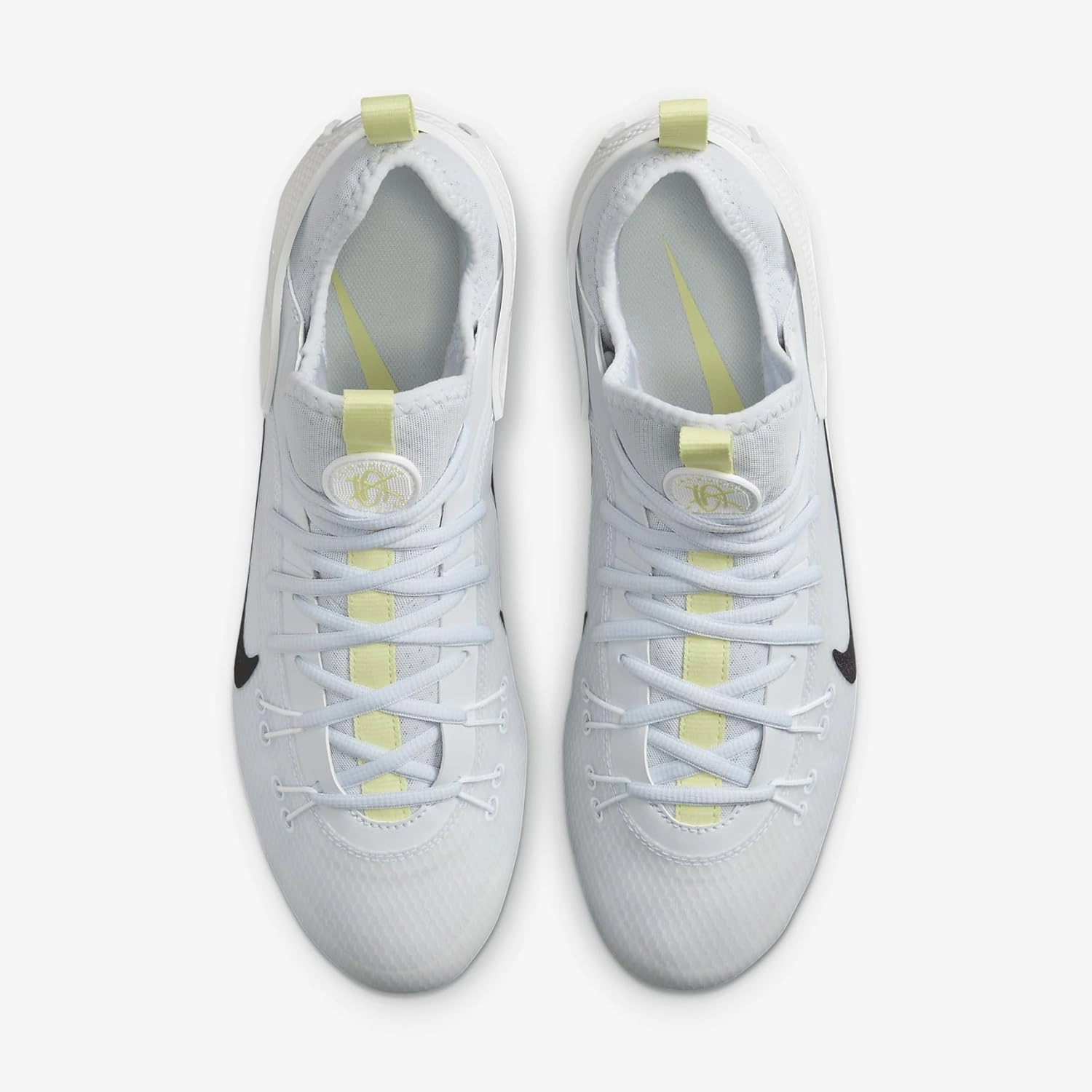Nike Huarache 9 Elite Low LAX Lacrosse Cleats (FD0089-100, White/White/Metallic Vivid Gold)