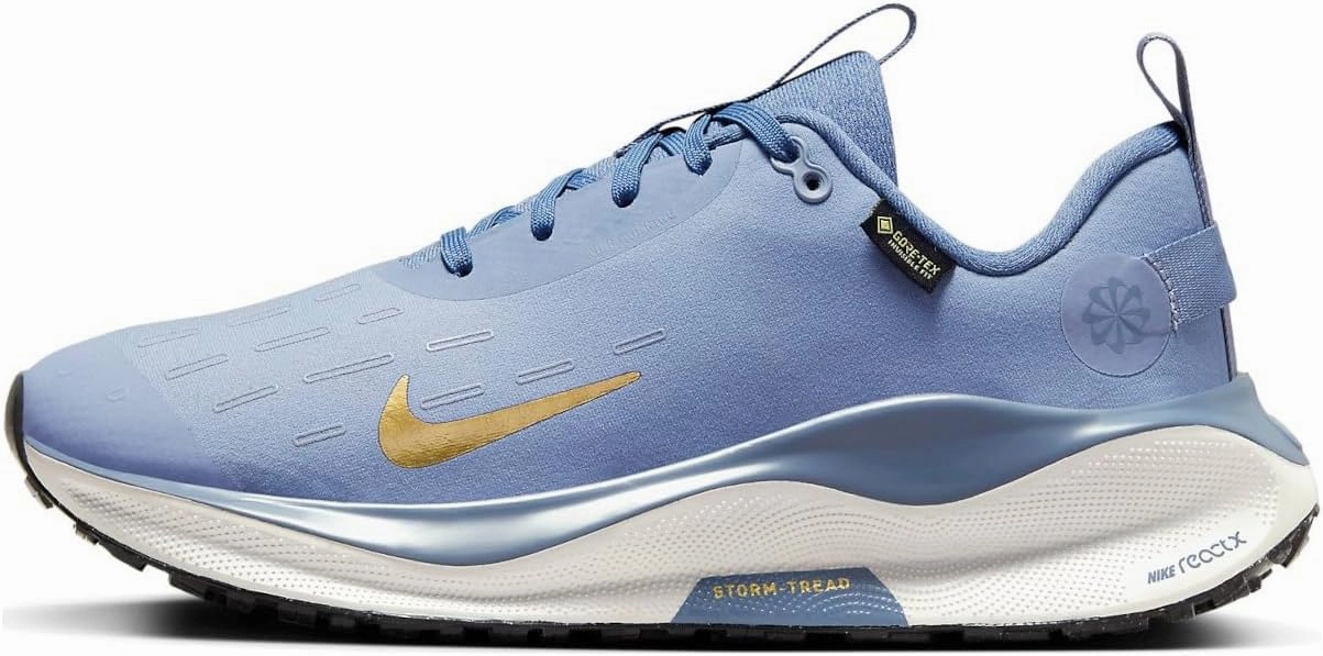 Nike InfinityRN 4 Gore-TEX Women's Waterproof Road Running Shoes (FB2197-400, Ashen Slate/Diffused Blue/Platinum Tint/Metallic Gold) Size 9.5