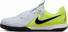 Nike Jr. Phantom GX 2 Academy Little/Big Kids' IC Soccer Shoes (FJ2609-003, Metallic Silver/Volt/Black)