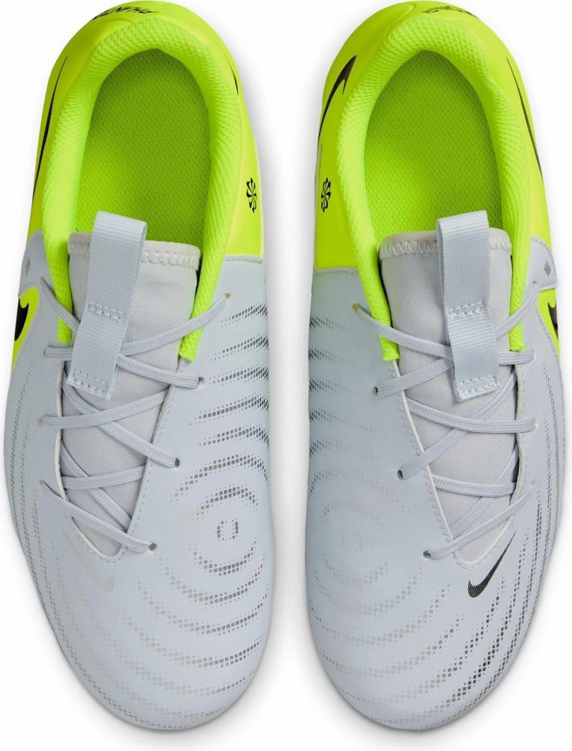 Nike Jr. Phantom GX 2 Academy Little/Big Kids' MG Low-Top Soccer Cleats (FD6722-003, Metallic Silver/Volt/Black)
