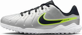 Nike Jr. Tiempo Legend 10 Academy (DV4351-001, Metallic Silver/Volt/Black) Size 4.5