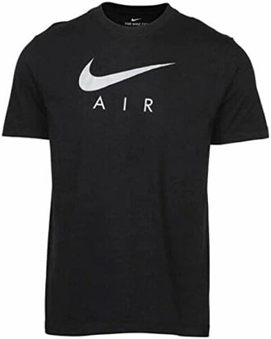 Nike Men's Swoosh Air Metallic Graphic Tee (X-Large, Black/Silver)