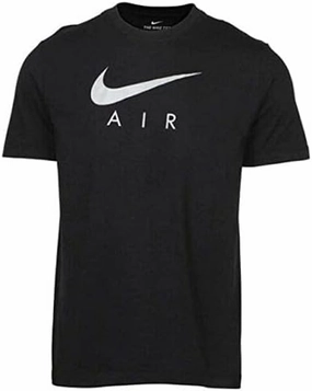Nike Men's Swoosh Air Metallic Graphic Tee (X-Large, Black/Silver)