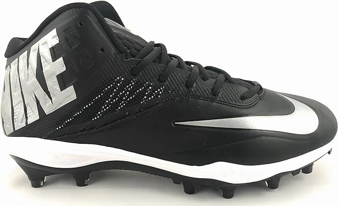Nike Mens Zoom Code Elite 3/4 Football Cleats Shoes (Black/Metallic Silver, US Footwear Size System, Adult, Men, Numeric, Medium, 21)