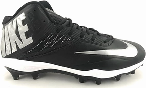 Nike Mens Zoom Code Elite 3/4 Football Cleats Shoes (Black/Metallic Silver, US Footwear Size System, Adult, Men, Numeric, Medium, 21)