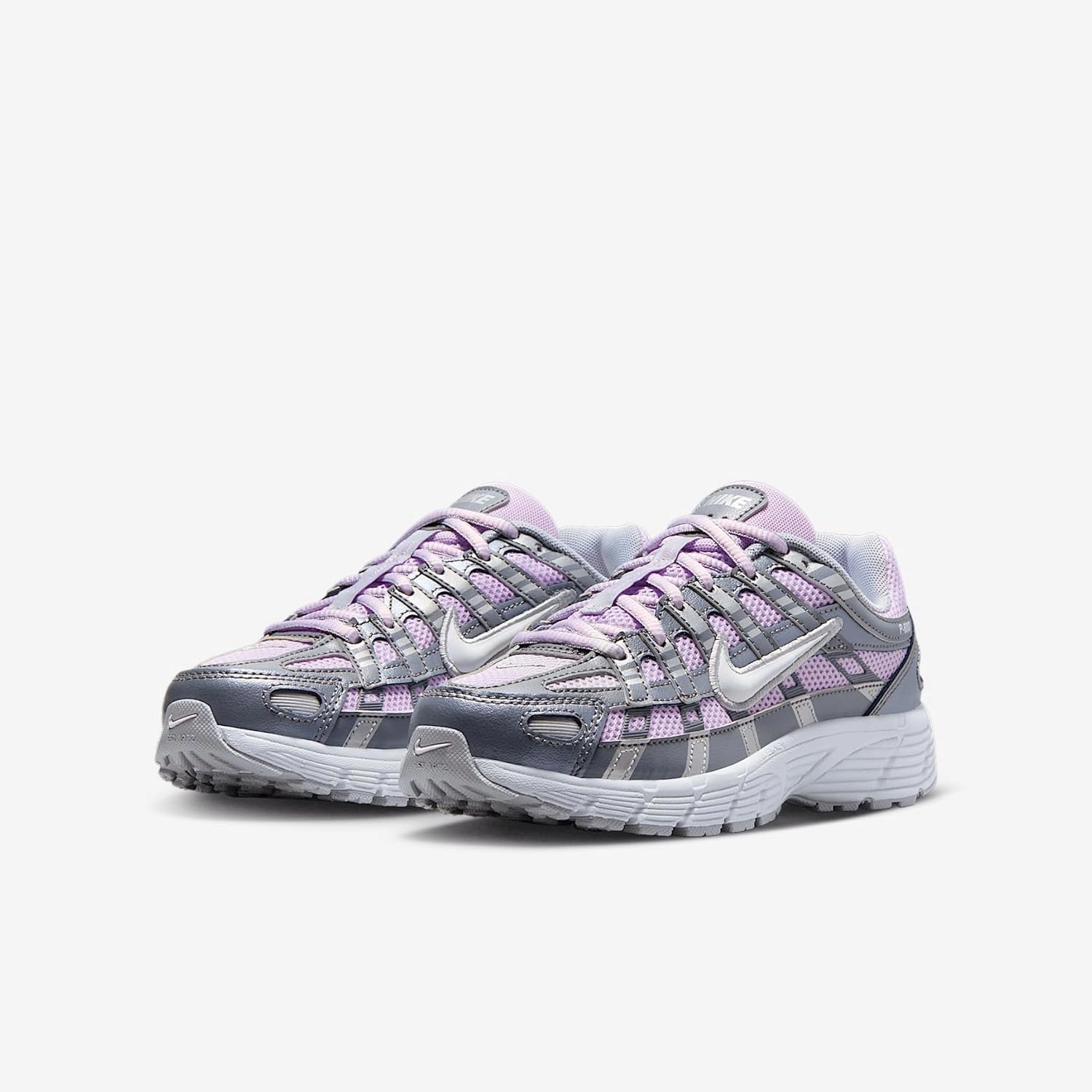 Nike P-6000 Big Kids' Shoes (HV5064-500, Doll/Smoke Grey/Metallic Silver/White)
