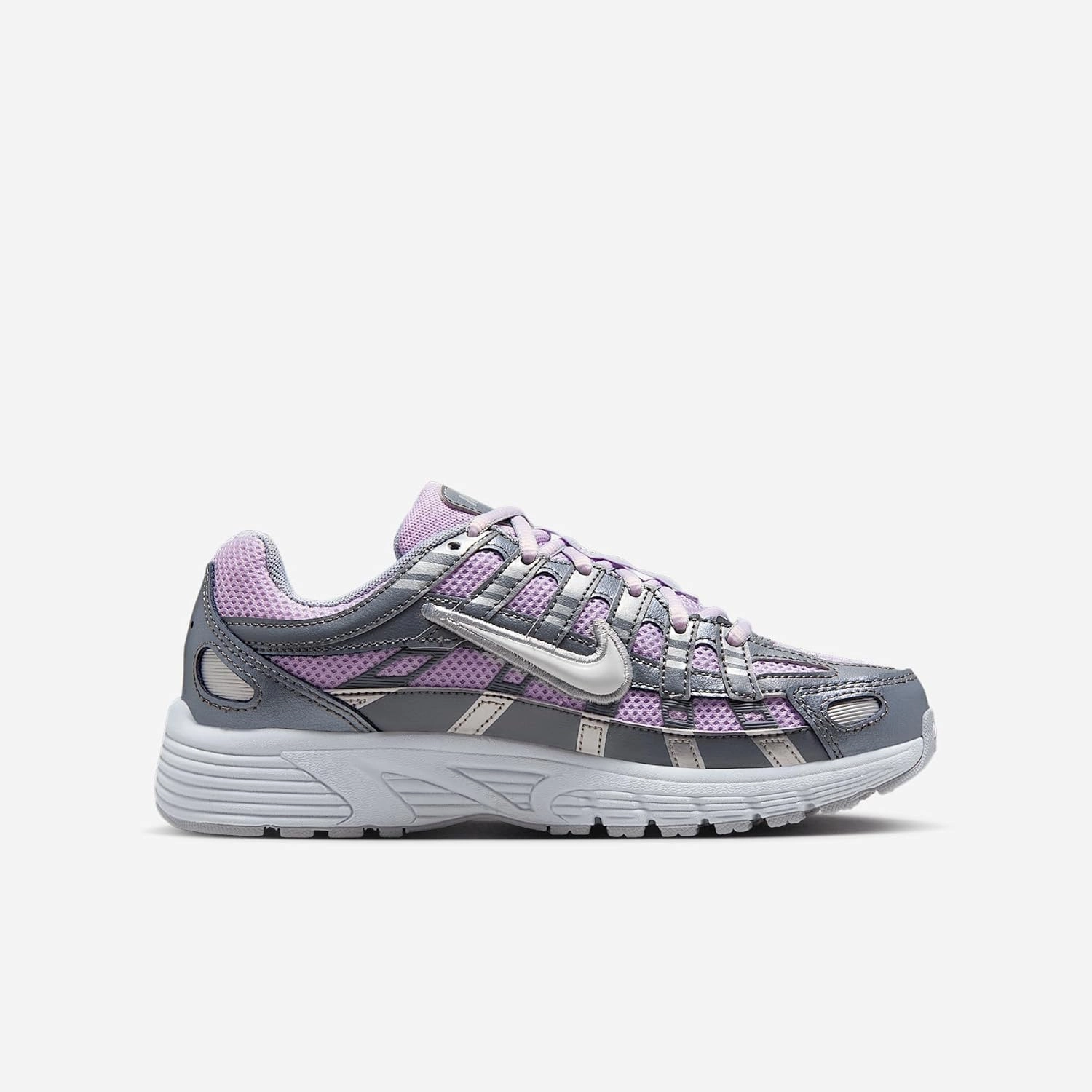 Nike P-6000 Big Kids' Shoes (HV5064-500, Doll/Smoke Grey/Metallic Silver/White)