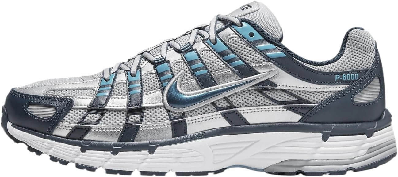 Nike P-6000 Men's Shoes (CD6404-402, Armory Navy/Flat Silver/White/Metallic Silver)