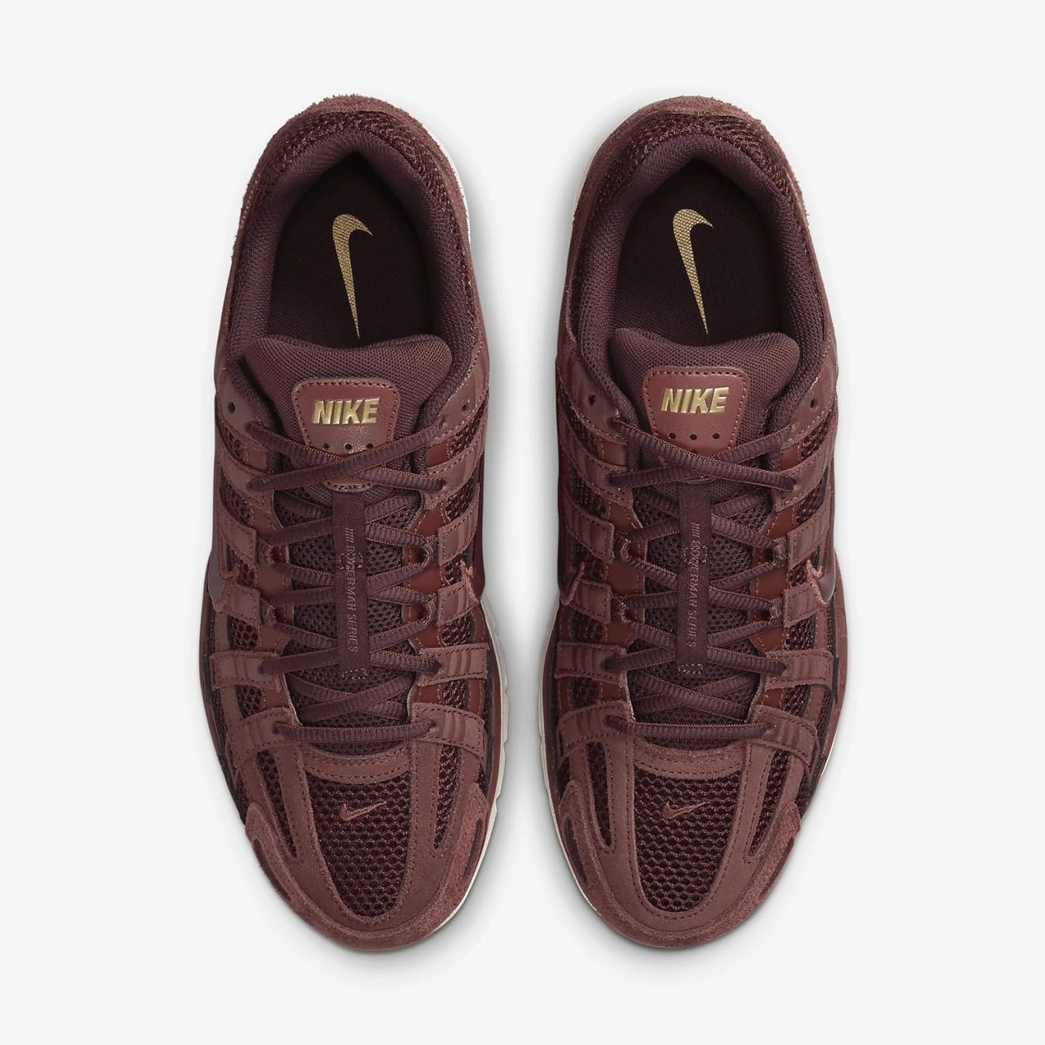 Nike P-6000 SE Men's Shoes (HF0015-200, Dark Pony/Metallic Gold/Pale Ivory/Burgundy)
