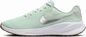 Nike Revolution 7 Women's Road Running Shoes (FB2208-303, Barely Green/White/Platinum Tint/Metallic Silver) Size 10