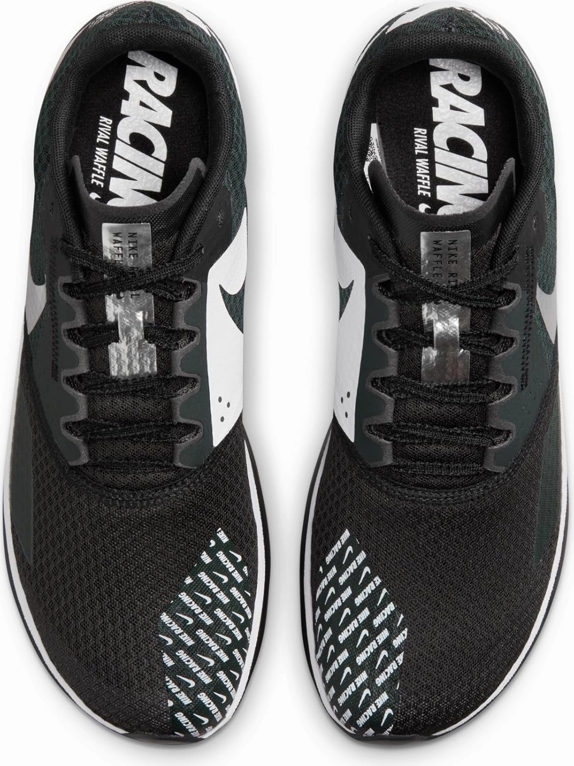 Nike Rival Waffle 6 Road and Cross-Country Racing Shoes (DX7998-100, White/Black-Pure Platinum)