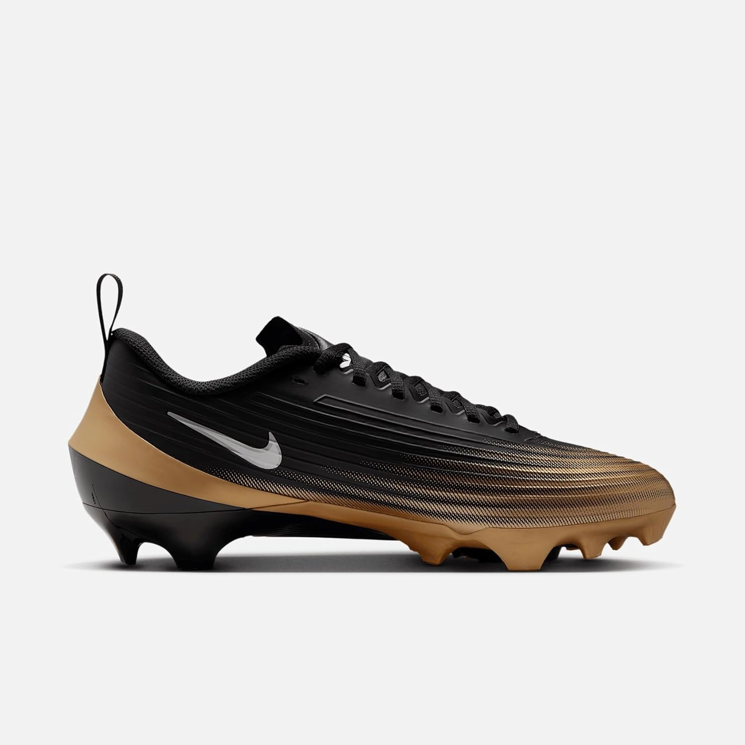 Nike Vapor Speed 3 Football Cleats (FB3303-003, Black/Metallic Gold/White) Size 9