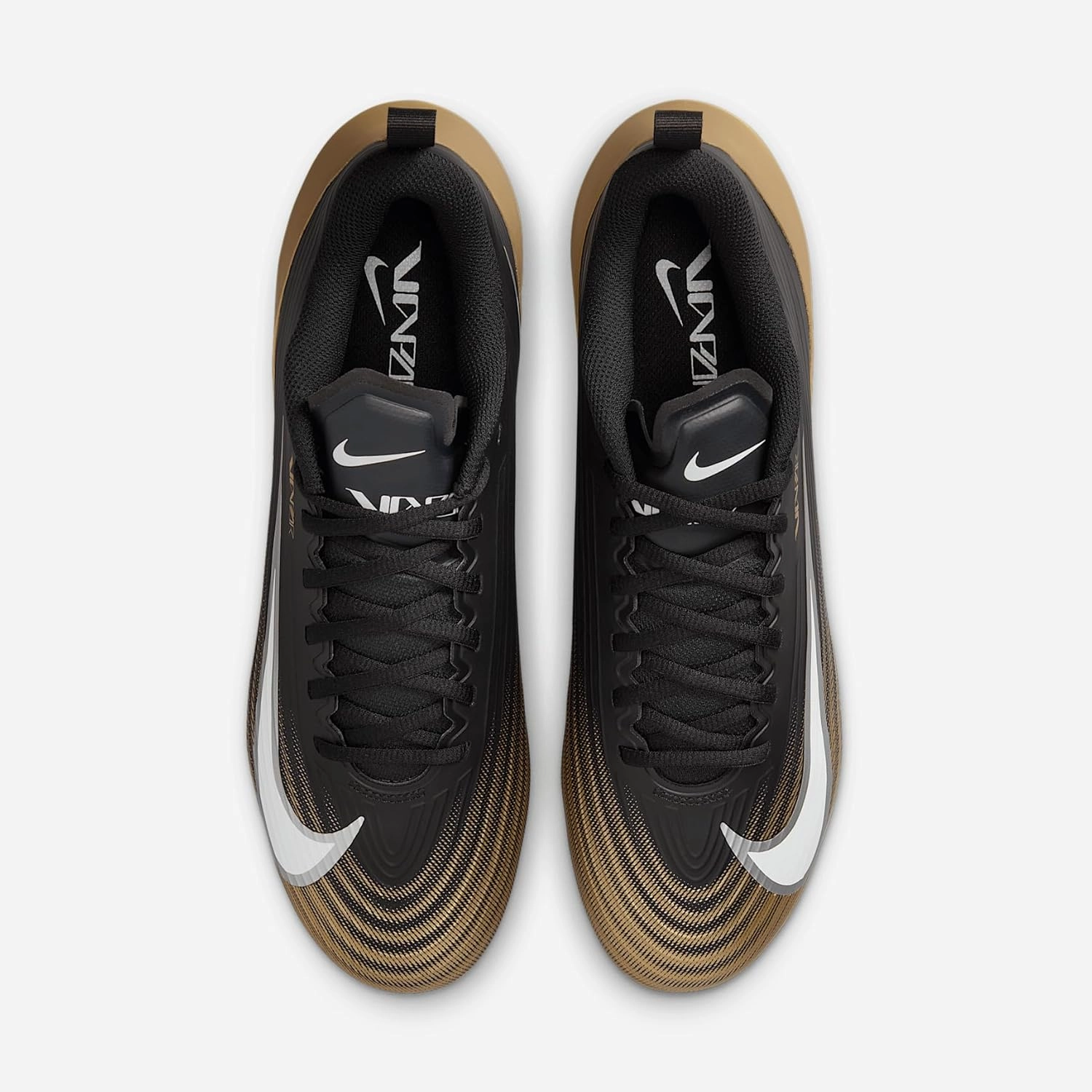 Nike Vapor Speed 3 Football Cleats (FB3303-003, Black/Metallic Gold/White) Size 9