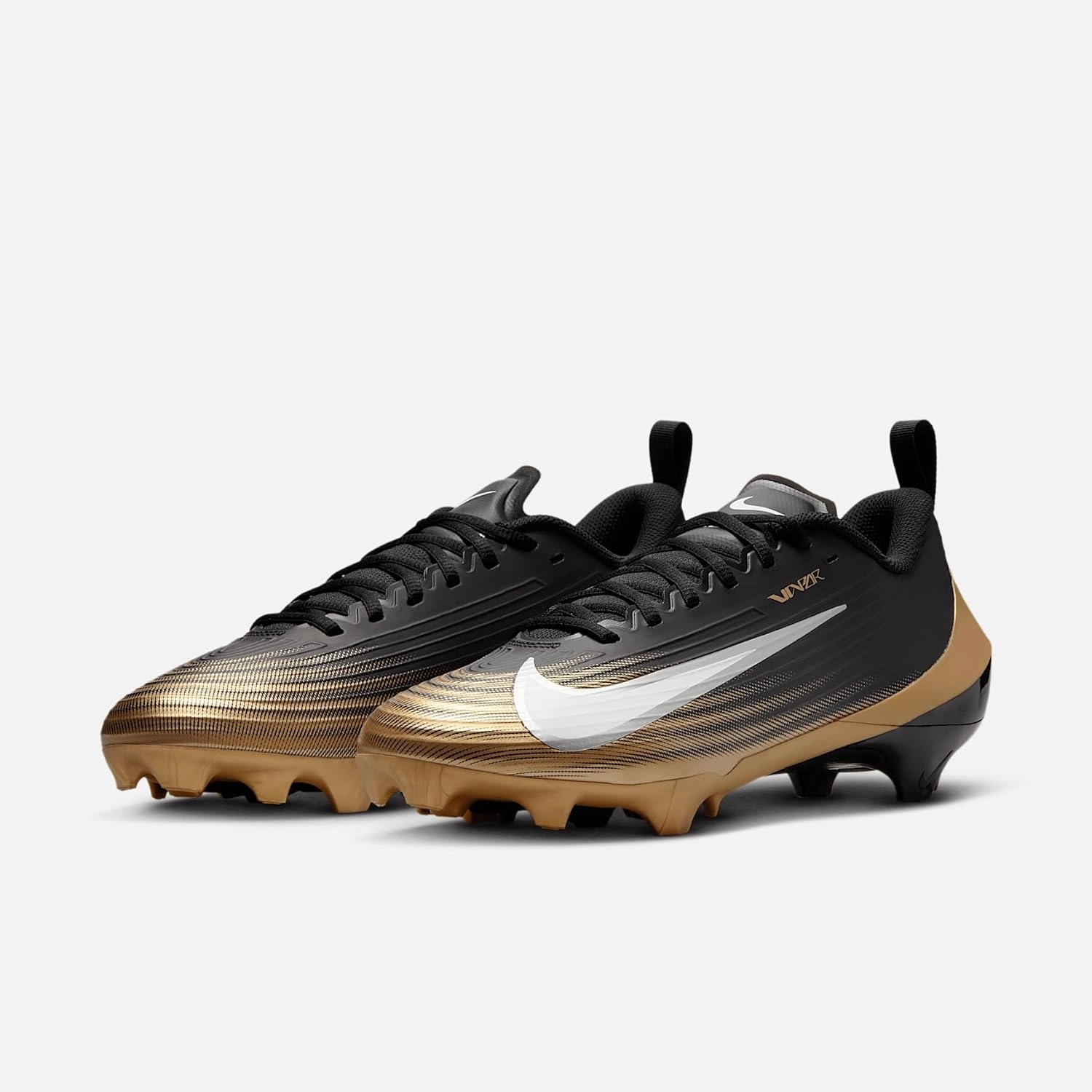 Nike Vapor Speed 3 Football Cleats (FB3303-003, Black/Metallic Gold/White) Size 9