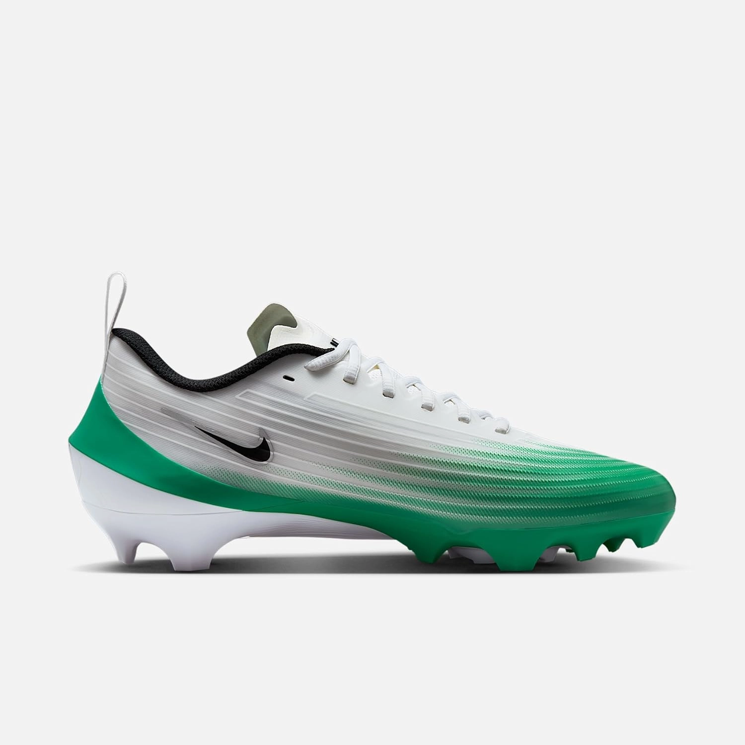 Nike Vapor Speed 3 Football Cleats (HM8849-100, White/Stadium Green/Metallic Silver/Black) Size 10
