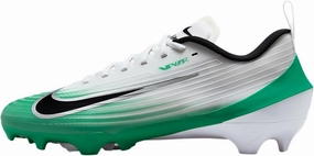 Nike Vapor Speed 3 Football Cleats (HM8849-100, White/Stadium Green/Metallic Silver/Black) Size 10