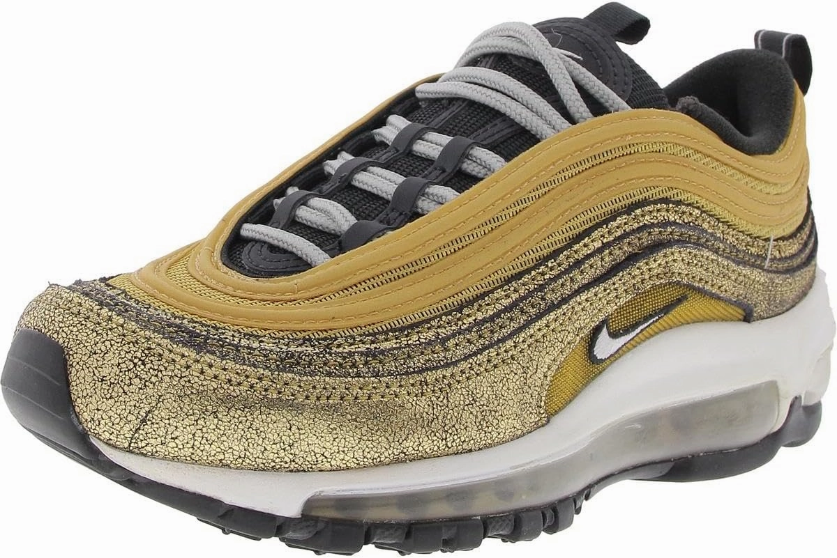 Nike Womens Air Max 97 Metallic Running & Training Shoes Gold 5 Medium (B,M)