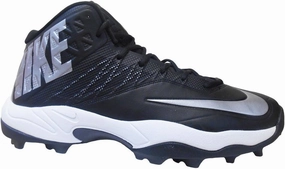 Nike Zoom Code Elite 3/4 Shark Men's Molded Football Cleats (18, Black/Metallic Silver)