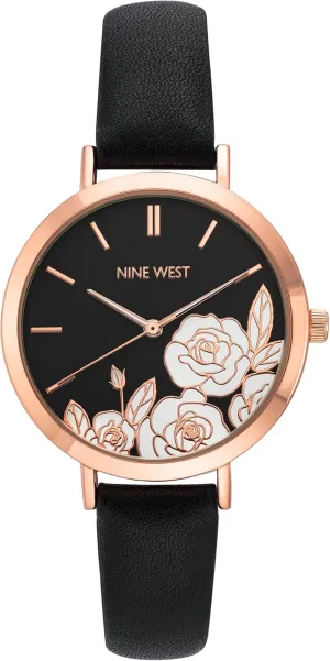 Nine West Women's Floral Dial Strap Watch