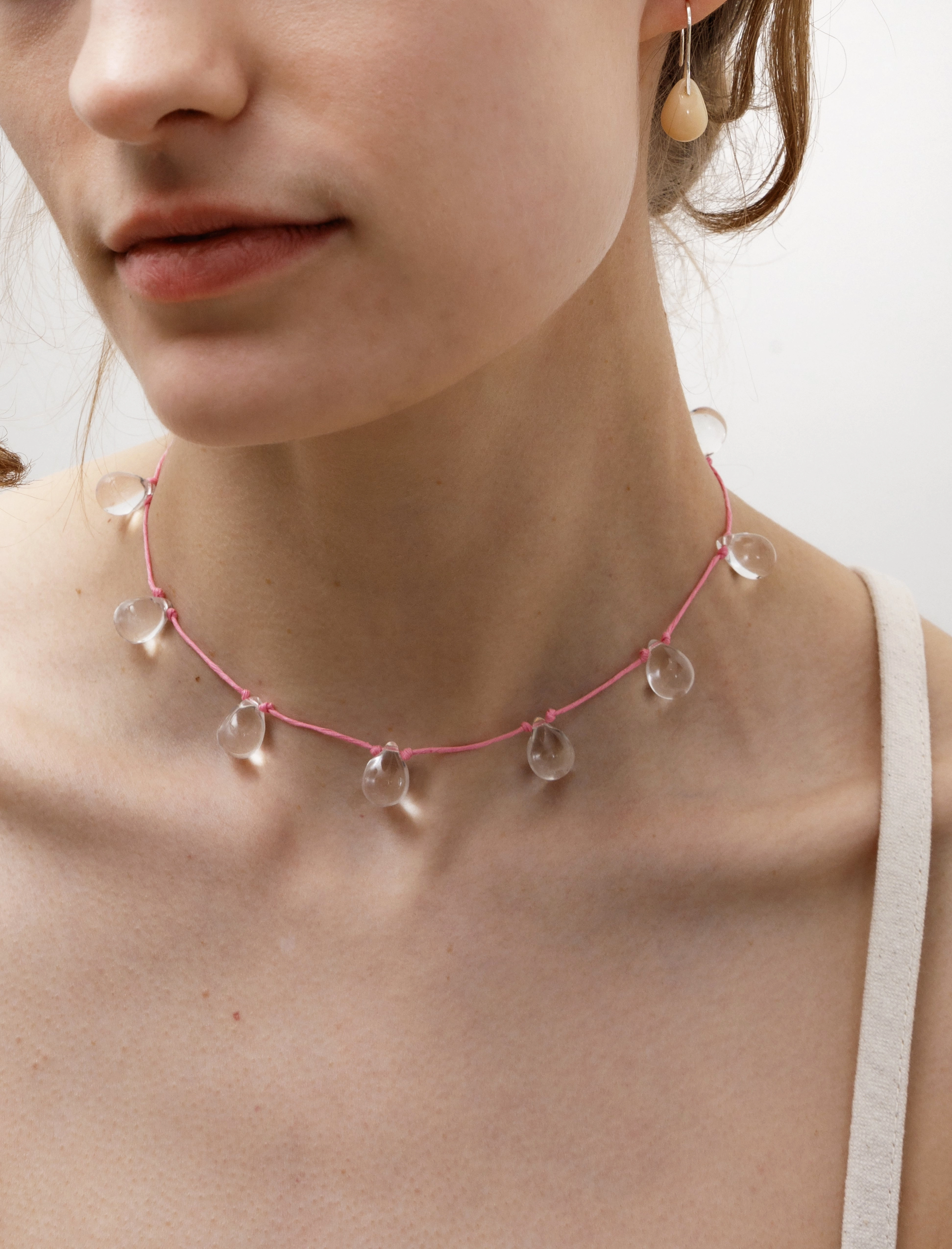 Noue Necklace Clear/Pink