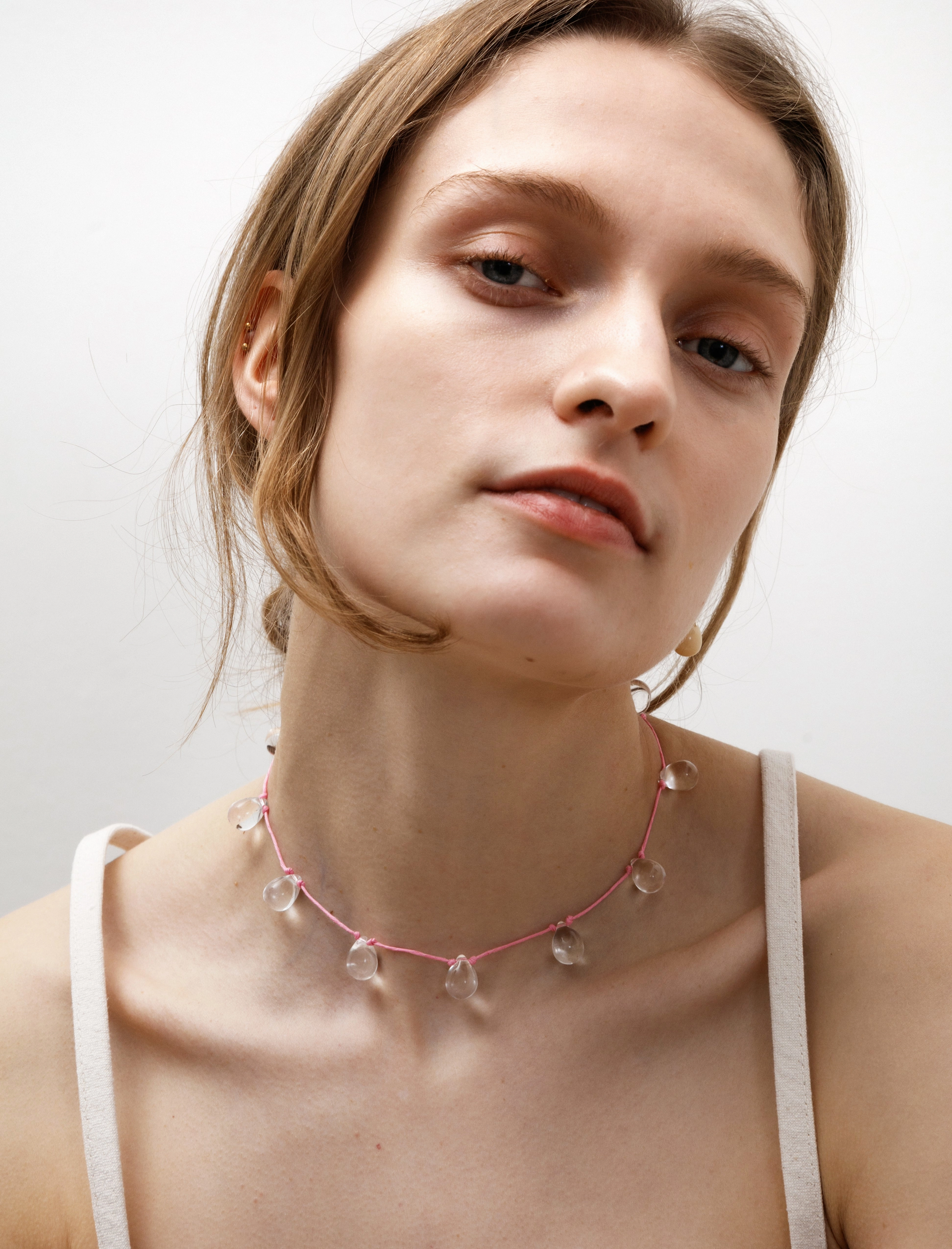 Noue Necklace Clear/Pink
