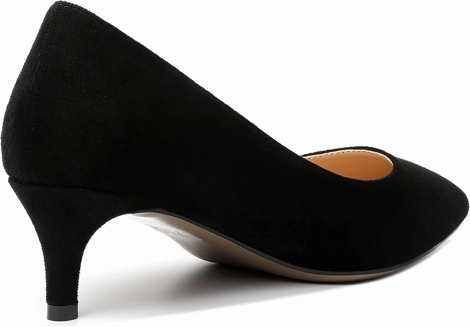 NUMALEO Womens Dating Dress Solid Pointed Toe Slip On Casual Kitten Low Heel Pumps Shoes 2 Inch