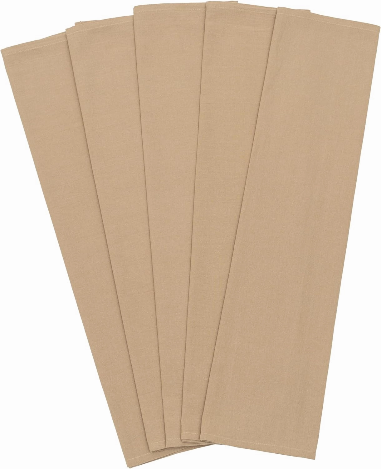 Organic Cotton Flour Sack Tea Towels - 5 Pack, 27x27", "Beige", "Highly Absorbent Kitchen Towels - Versatile for Baking - Customizable