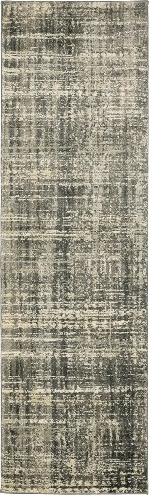 Oriental Weavers Astor Area Rug - 2541M - 2'3" x 7'6" - in Charcoal/Beige - Modern Style, Stain Resistant, Family and Pet Friendly, Entryway, Hallway Runner Rug