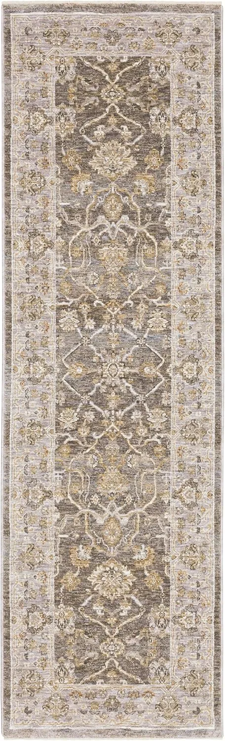 Oriental Weavers Maharaja Area Rug - 040M1-2'3" x 7'6" - in Beige/Grey - Vintage Inspired, Stain Resistant, Family and Pet Friendly, Entryway, Hallway Runner Rug