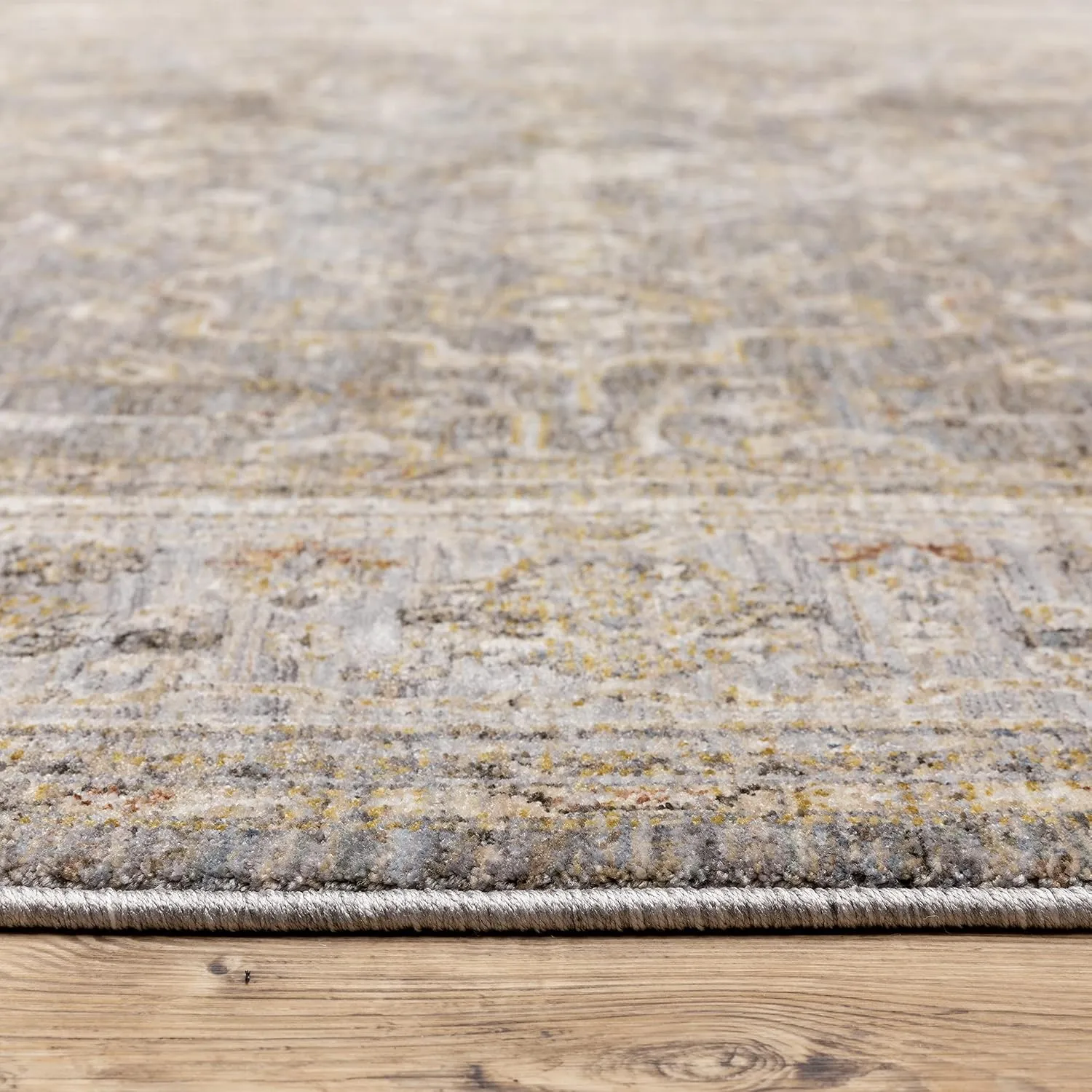 Oriental Weavers Maharaja Area Rug - 040M1-2'3" x 7'6" - in Beige/Grey - Vintage Inspired, Stain Resistant, Family and Pet Friendly, Entryway, Hallway Runner Rug
