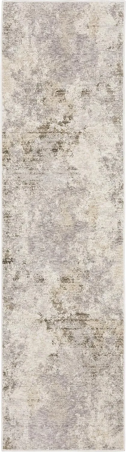 Oriental Weavers Nebulous Area Rug - 050J9-2'3" x 7'6" - in Ivory/Beige - Modern Style, Stain Resistant, Family and Pet Friendly, Entryway, Hallway Runner Rug