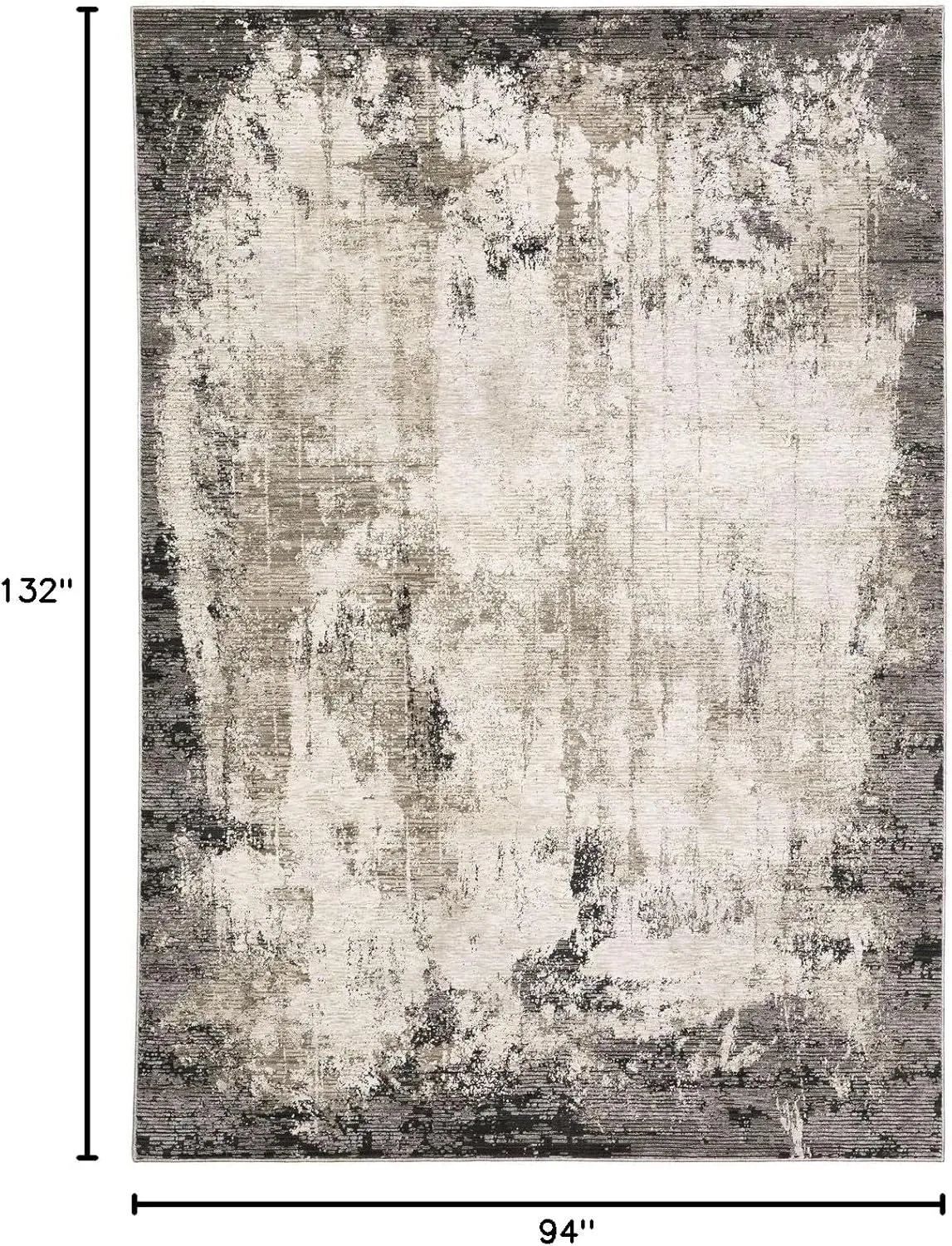 Oriental Weavers Nebulous Area Rug - 7151E - 7'10" x 10'10" - in Grey/Ivory - Modern Style, Stain Resistant, Family and Pet Friendly, Dining, Living Room Rug
