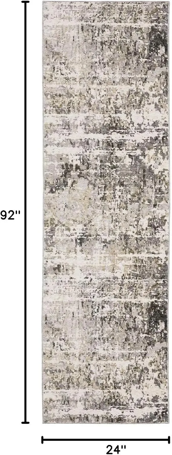 Oriental Weavers Nebulous Modern and Contemporary Rug 091L9 in Grey Runner 2' 2" X 7 ' 8"
